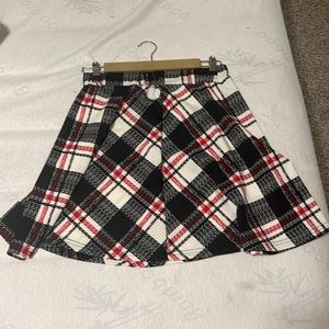 Plaid Flare Skirt